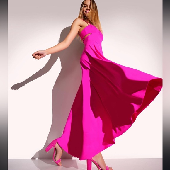 Susana Monaco Sleeveless Cutout Maxi Dress Fushia - Picture 2 of 8